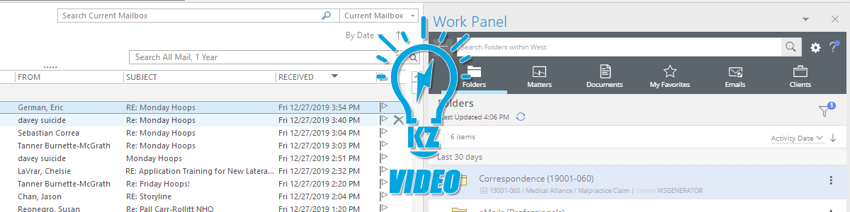 Video - iManage Work 10 - Filing Emails & Attachments