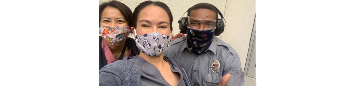 Security Guard Celebrates Medical Front-Line Workers