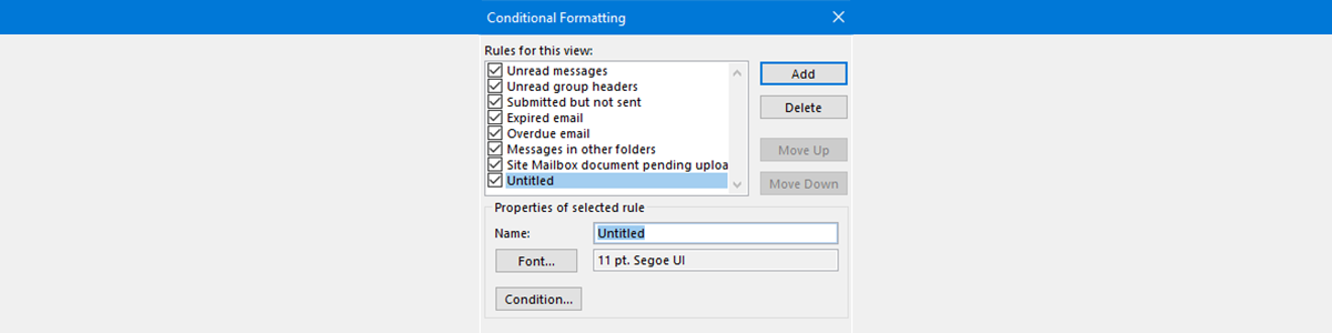 QuickTip - Outlook Conditional Formatting