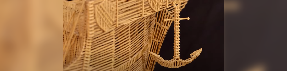 Amazing Art: Toothpick sculpture, "Rolling through the Bay"